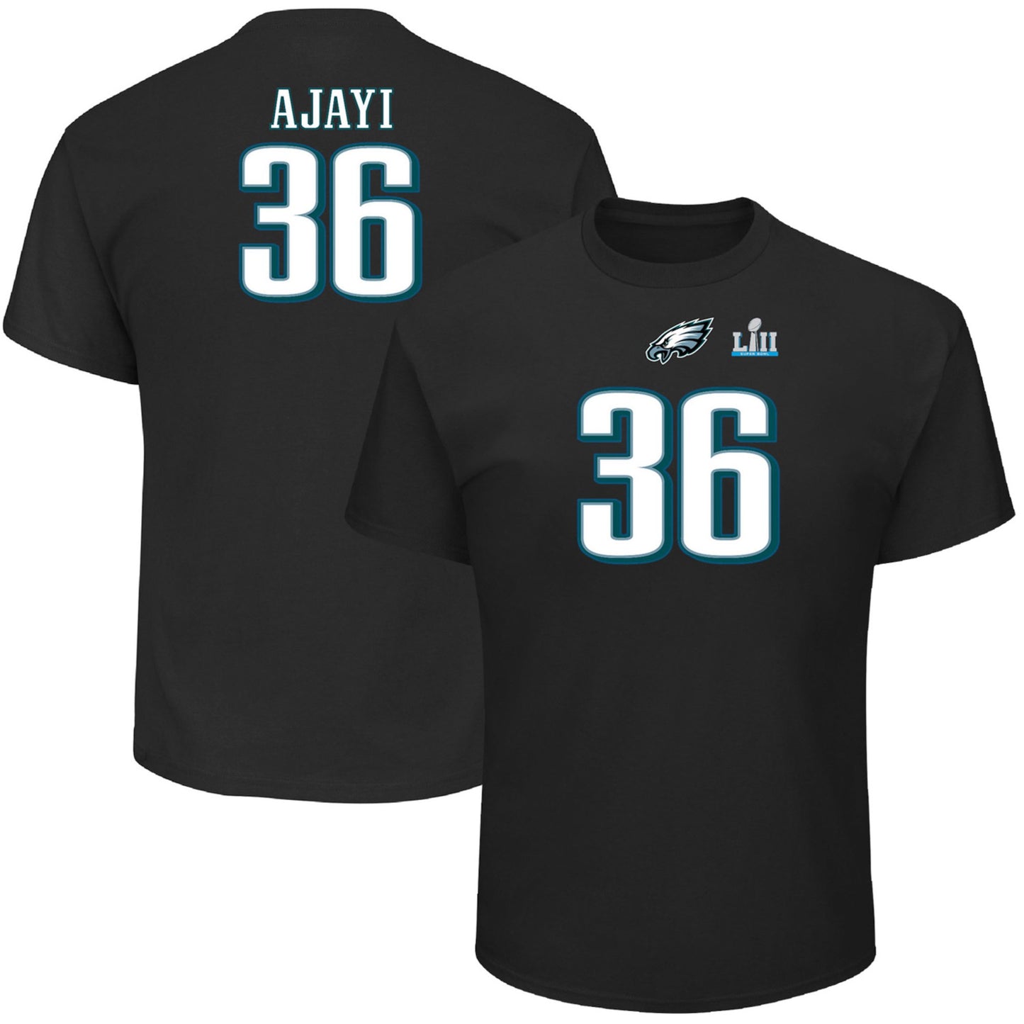 Mens Philadelphia Eagles Jay Ajayi Super Bowl LII Bound Eligible Receiver Player T-Shirt