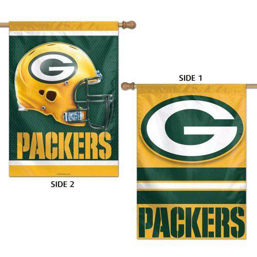 GREEN BAY PACKERS VERTICAL FLAG 2 SIDED 28" X 40" - Pro Jersey Sports