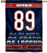 MIKE DITKA CHICAGO BEARS 1 SIDED HOUSE FLAG - Pro Jersey Sports
