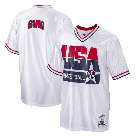 Men's Mitchell & Ness Larry Bird White USA Basketball 1992 Dream Team Authentic Shooting Shirt