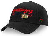 Men's Chicago Blackhawks Fanatics Branded Black Authentic Pro Rinkside Fundamental Adjustable Hat - Pro Jersey Sports