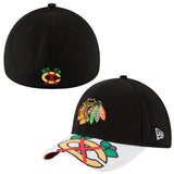 Toddler/Child New Era Chicago Blackhawks Logo Duel 39THIRTY Flex Fit Hat - Pro Jersey Sports