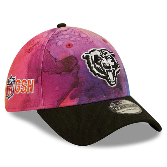 Men's Chicago Bears New Era Crucial Catch 2022 NFL Sideline Mascot Logo Ink 39THIRTY Flex Hat