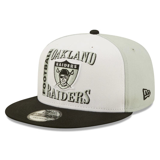 Oakland Raiders Historic Logo Retro Sport 3 Tone New Era 9FIFTY Snapback Hat