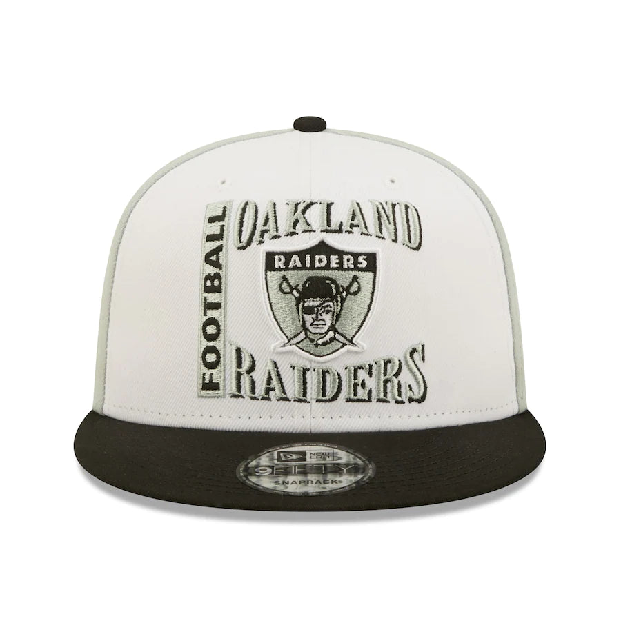 Oakland Raiders Historic Logo Retro Sport 3 Tone New Era 9FIFTY Snapback Hat - Pro Jersey Sports