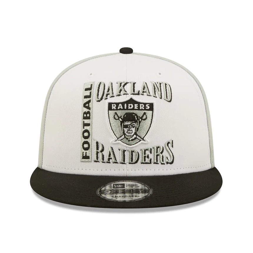 Oakland Raiders Historic Logo Retro Sport 3 Tone New Era 9FIFTY Snapback Hat - Pro Jersey Sports