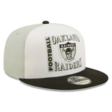 Oakland Raiders Historic Logo Retro Sport 3 Tone New Era 9FIFTY Snapback Hat - Pro Jersey Sports