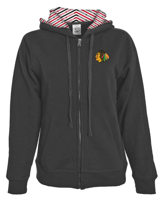 Womens Chicago Blackhawks Chevron Full Zip Hoodie By Levelwear