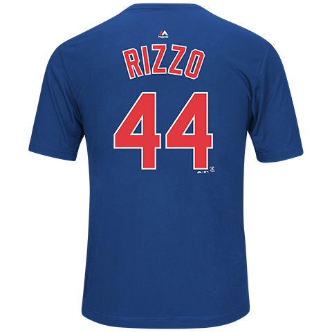 Mens Chicago Cubs Anthony Rizzo Synthetic Name & Number Tee By Majestic