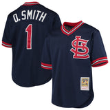 Men's Mitchell & Ness Ozzie Smith St. Louis Cardinals 1994 Navy Batting Practice Cooperstown Jersey - Pro Jersey Sports