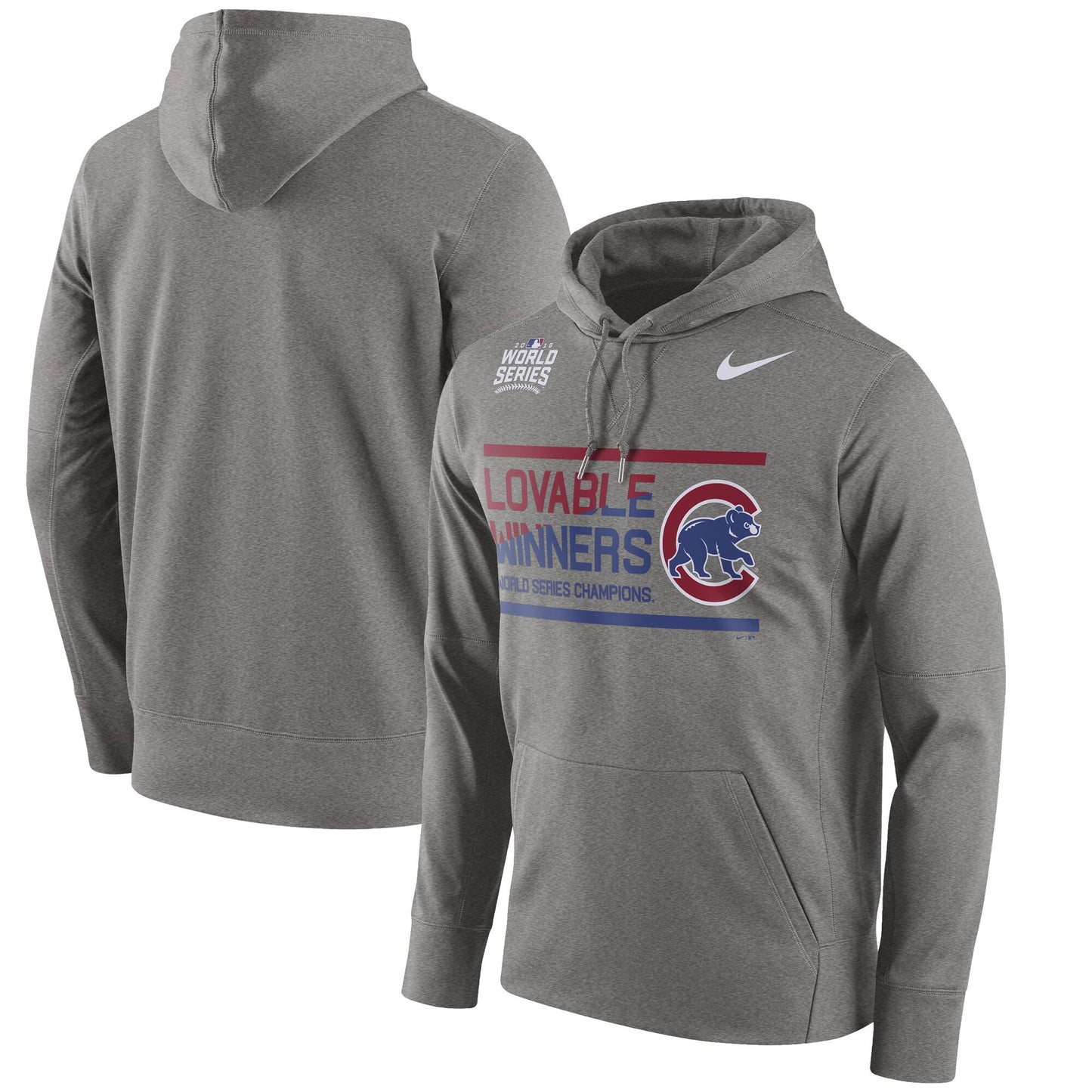 Men's Chicago Cubs Nike 2016 World Series Champions Lovable Winners Performance Pullover Hoodie