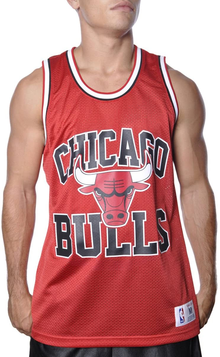 Chicago Bulls Mitchell & Ness NBA Mesh Tank Top Jersey Shirt - Red
