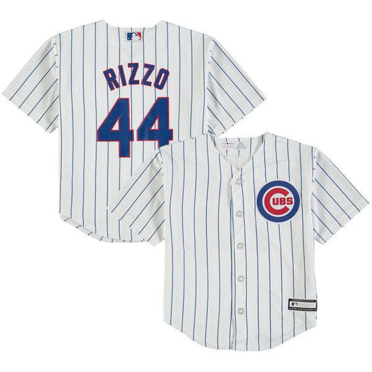 Chicago Cubs Anthony Rizzo Toddler Home Pinstripe Cool Base Jersey