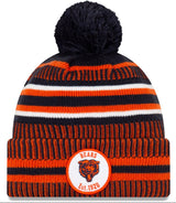 Men's New Era Navy/Orange Chicago Bears 2019 NFL Bear Head Logo Sideline Home Official Historic Logo Sport Knit Hat - Pro Jersey Sports