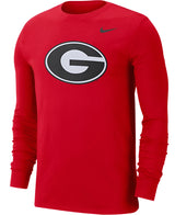 Men's Georgia Bulldogs Long Sleeve Red College Nike Dri-Fit Tee - Pro Jersey Sports