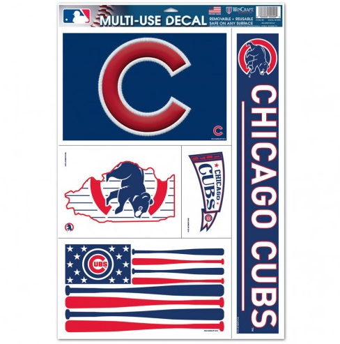 Chicago Cubs 11X17 Red/White/Blue Ultra Decal Sheet By Wincraft