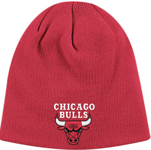 Chicago Bulls Uncuffed Red Knit Hat By Adidas