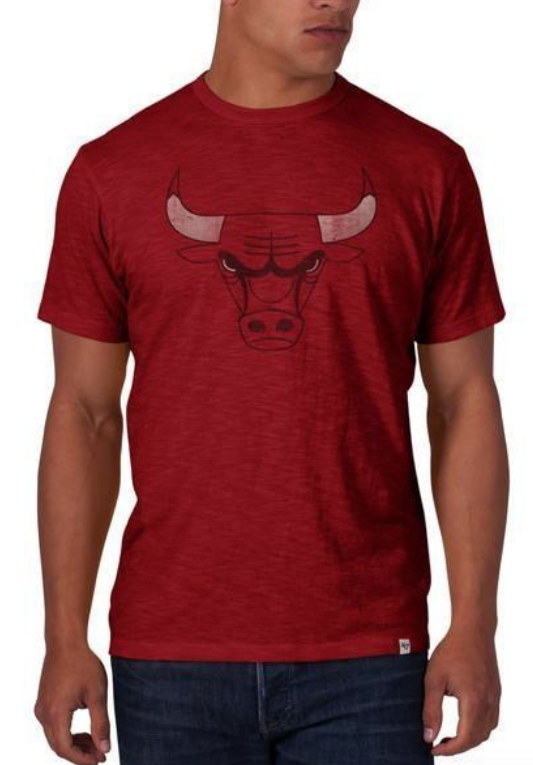 Mens Chicago Bulls Rescue Red Scrum Tee By 47 Brand