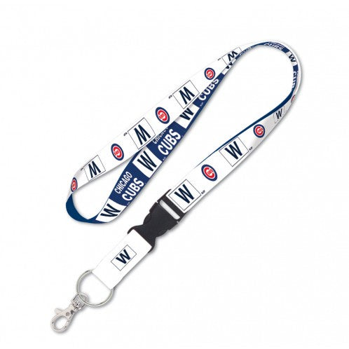 Chicago Cubs "W" Flag 1" Lanyard With Detachable Buckle