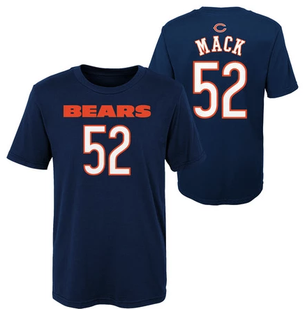 Youth Chicago Bears Khalil Mack Navy Mainliner Name & Number T-Shirt