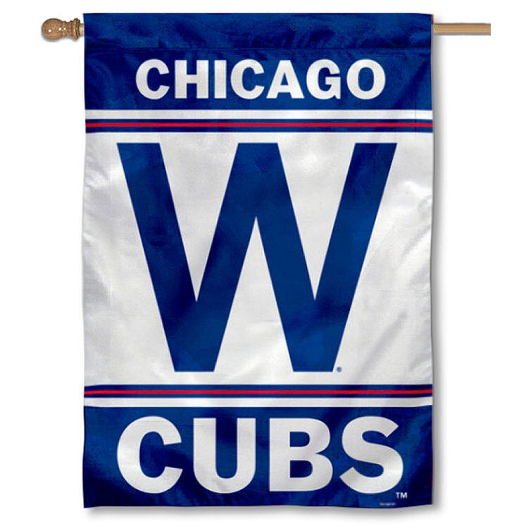Chicago Cubs 2-Sided "W" Vertical 28X40 House Flag