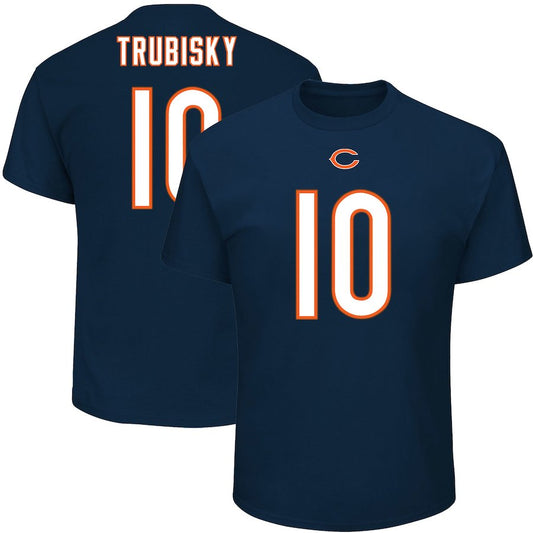 Mitchell Trubisky Chicago Bears NFL Majestic Eligible Receiver Name & Number T-Shirt – Navy