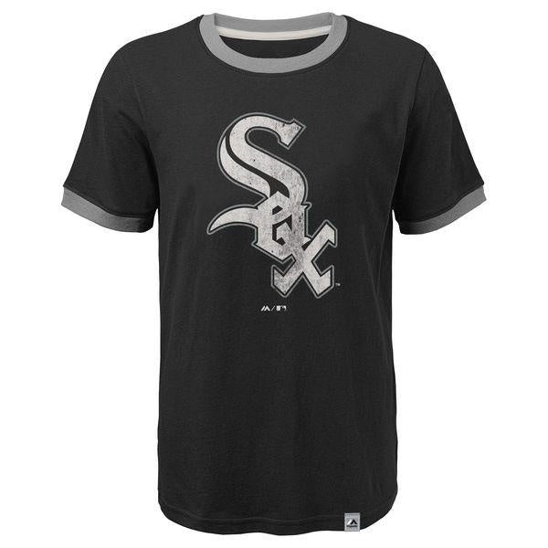 Youth Chicago White Sox Baseball Stripes Ringer Tee By Majestic