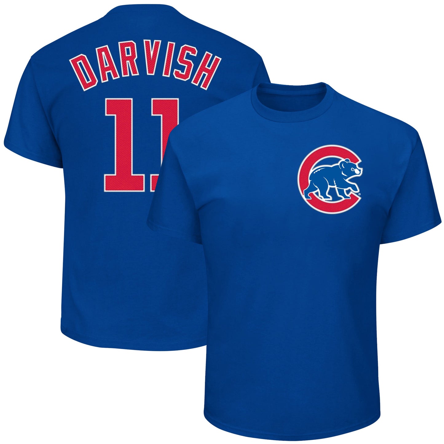 Men's Chicago Cubs Yu Darvish Majestic Royal Official Name & Number T-Shirt