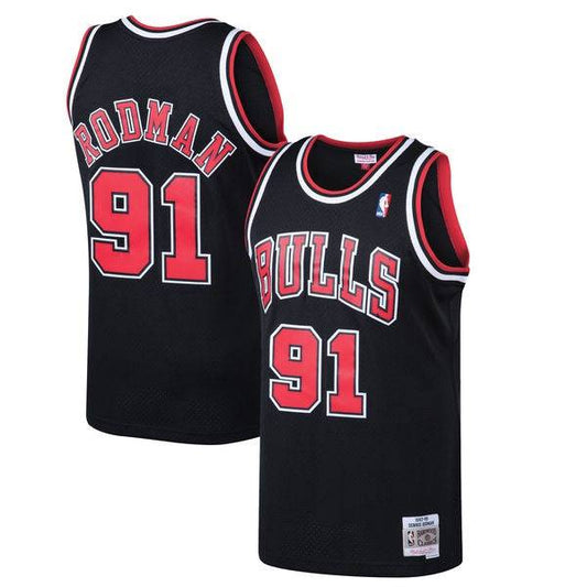 Men's Chicago Bulls Dennis Rodman Mitchell & Ness Black 1997-98 Hardwood Classics Swingman Jersey - Pro Jersey Sports