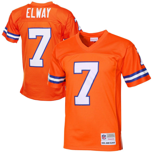 Mens Denver Broncos John Elway Mitchell & Ness Orange 1990 Legacy Replica Jersey