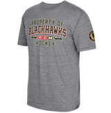 Men's NHL Chicago Blackhawks CCM Gray Property Block Tri-Blend T-Shirt - Pro Jersey Sports