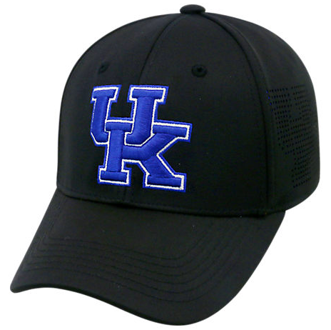 Kentucky Wildcats Black  NCAA TOW "Rails" Stretch Fit Performance Mesh Hat