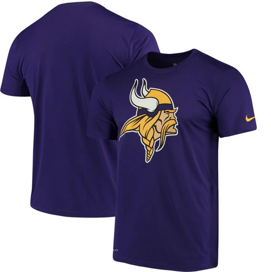 Men's NFL Minnesota Vikings Nike Purple Legend Logo Essential 3 Performance T-Shirt