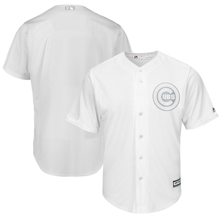 Men's Chicago Chicago Cubs Majestic White/Silver MLB19 Players Weekend Replica Blank Jersey