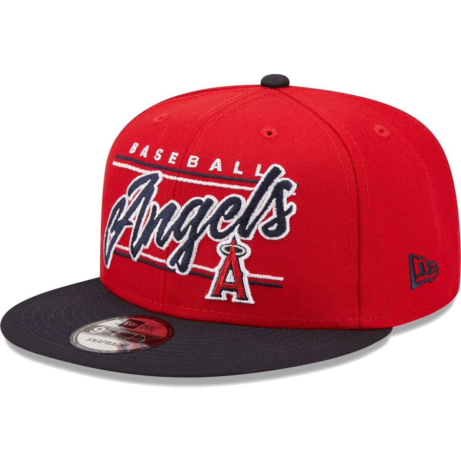 Men's Los Angeles Angels New Era Red/Charcoal Team Script 9FIFTY Adjustable Snapback Hat