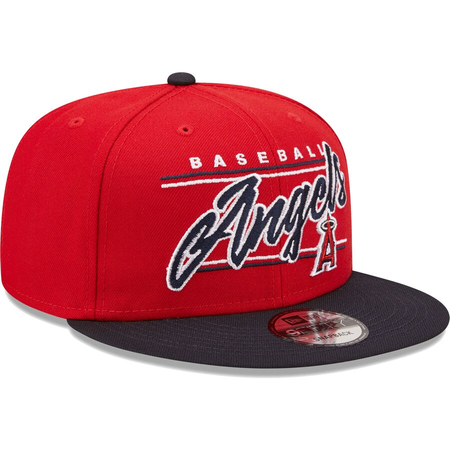 Men's Los Angeles Angels New Era Red/Charcoal Team Script 9FIFTY Adjustable Snapback Hat