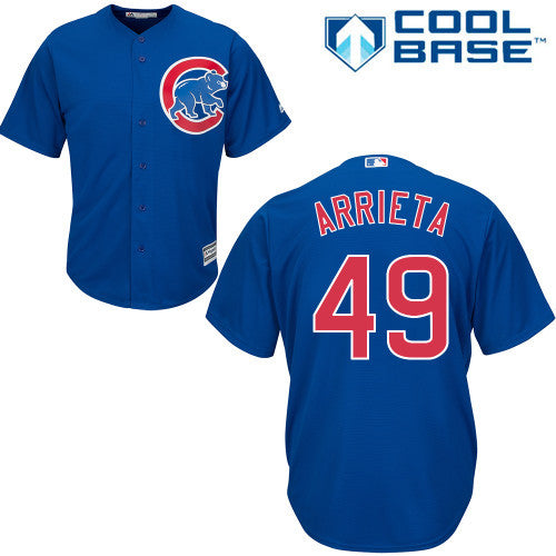 Youth Jake Arrieta Chicago Cubs Blue Alternate Cool Base Replica Jersey
