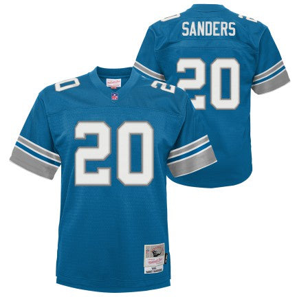 Youth Detroit Lions Barry Sanders Mitchell & Ness Honolulu Blue Retired Player Vintage Replica Jersey