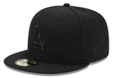 Los Angeles Dodgers Tonal Black On Black 59Fifty Fitted Hat - Pro Jersey Sports