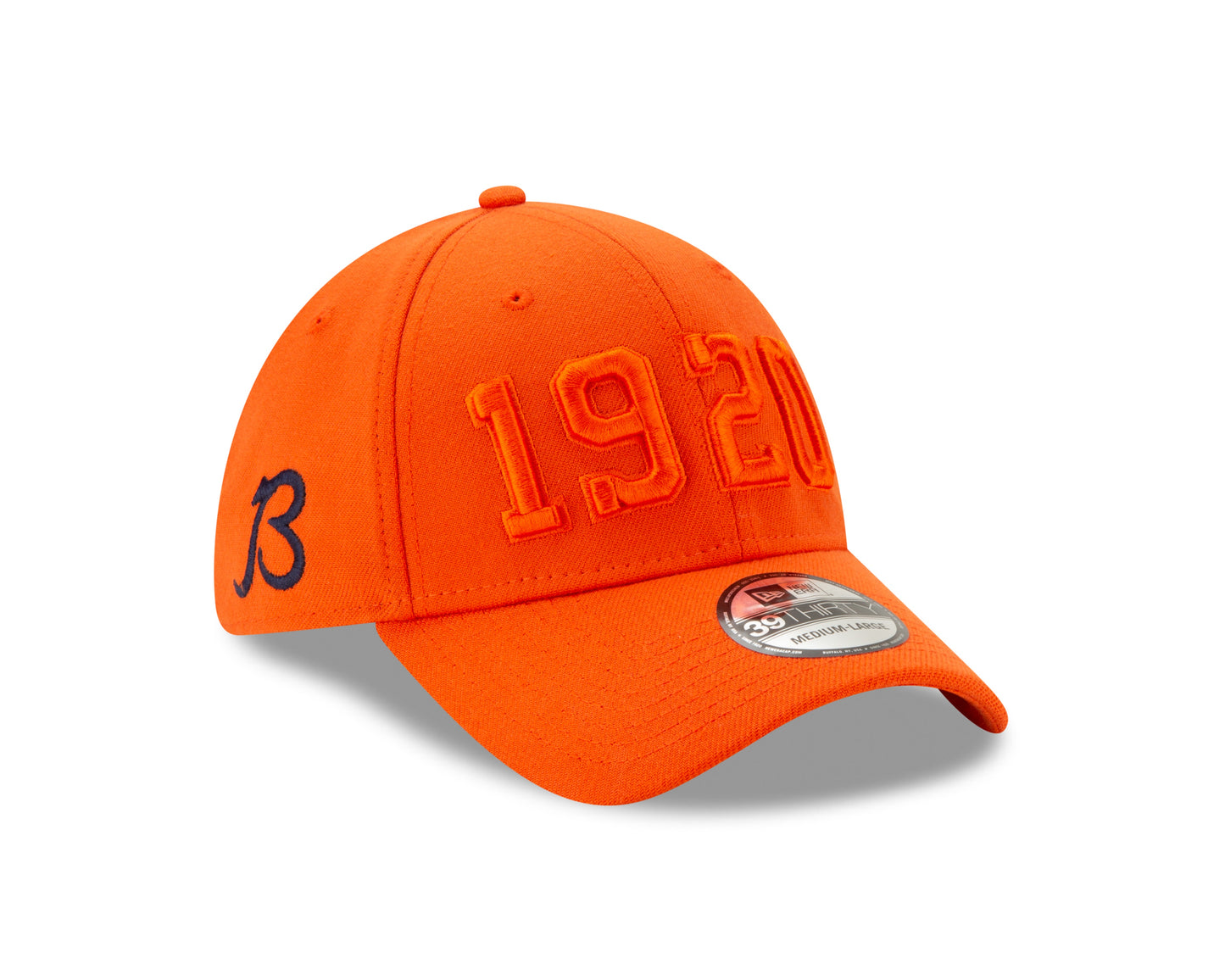 Chicago Bears 2019 Established Collection Sideline Orange Alternate "B" Logo 39THIRTY Flex Hat