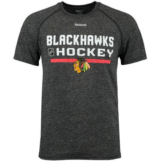 Men's Chicago Blackhawks Reebok Black Center Ice Locker Room Supremium Performance T-Shirt