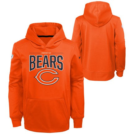 Youth Chicago Bears Orange Nike Therma Pullover Hoodie