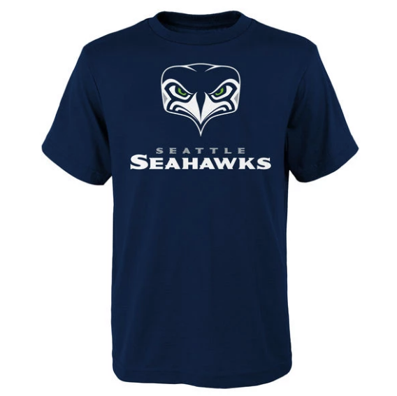 Youth Navy Seattle Seahawks Navy Alternate Team Logo Gear T-Shirt