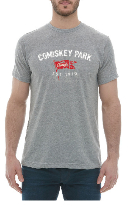 Men's Comiskey Park Brushcraft Est. Flag Short Sleeve Tee-Heather/Grey