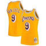 Men's Mitchell & Ness Nick Van Exel Los Angeles Lakers Gold 1996-97 Hardwood Classics Swingman Jersey - Pro Jersey Sports