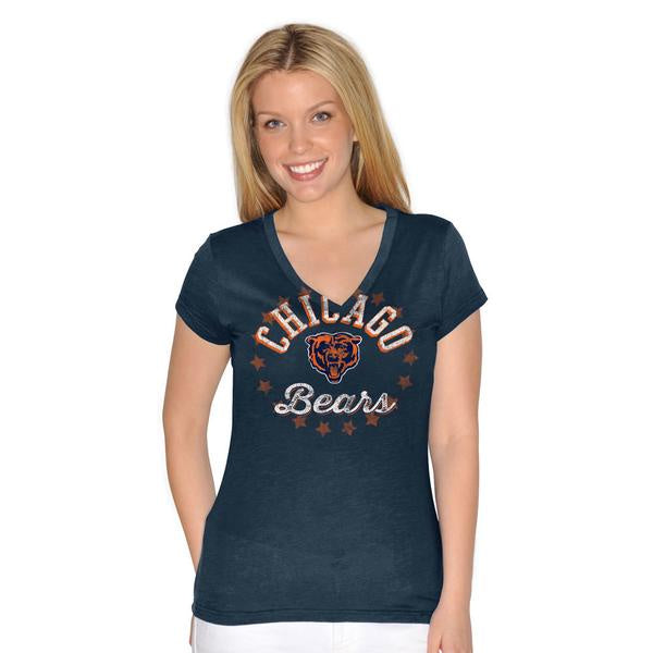 Womens Chicago Bears Lead Off V Neck Tee