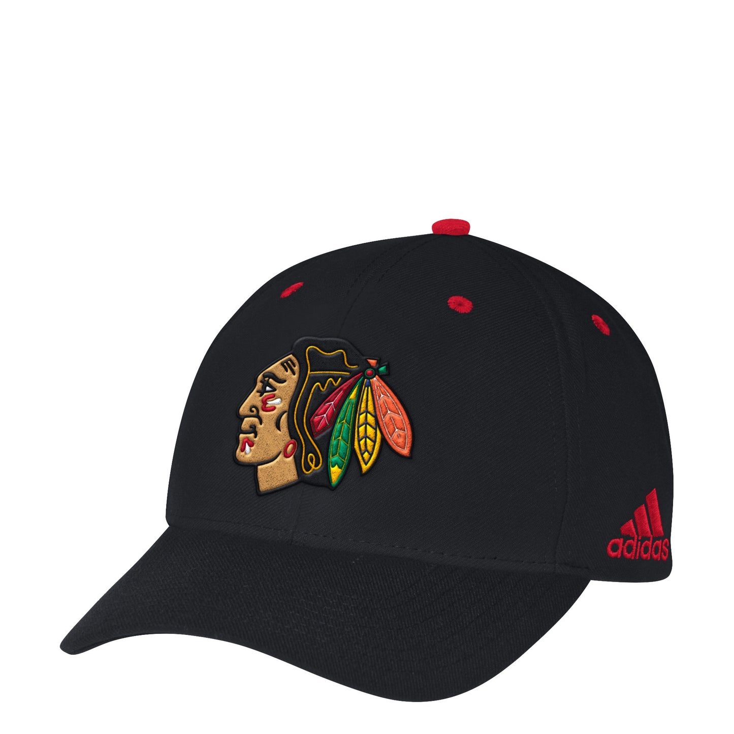 Men’s Chicago Blackhawks Basic Structured Adjustable Hat By Adidas