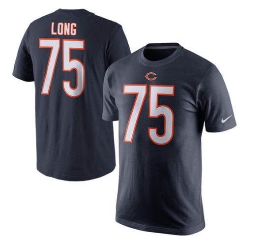 Chicago Bears Kyle Long Nike Navy Blue Player Pride Name & Number T-Shirt