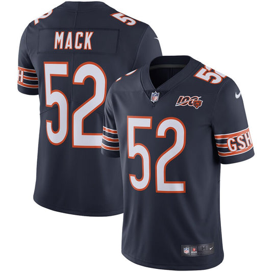 Men's Chicago Bears Khalil Mack Nike Navy NFL 100th Season Limited Jersey