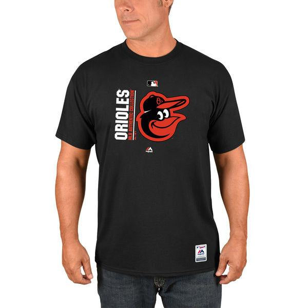 Men's MLB Baltimore Orioles Majestic Black Authentic Collection Team Icon T-Shirt